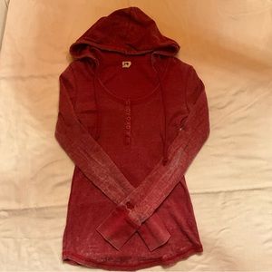 Roxy long sleeve red shirt with hood